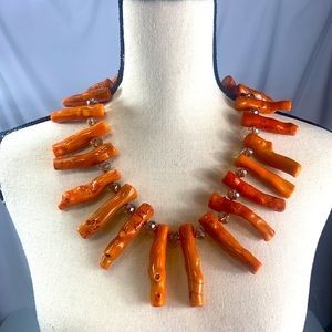 Handmade LG Coral Branch Statement Necklace